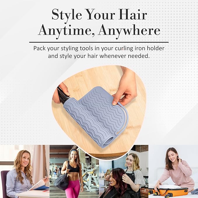 Vanity Accessories - Heat Resistant Mat – Silicone Flat Iron & Curling Iron Holder, Non-Slip Vanity Mat & Hot Tool Mat for Home, Salon, or Travel Use