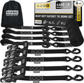 AUGO Heavy Duty Ratchet Straps & Soft Loops – Pack of 4 Extra Strong 1.5” by by AUGO
