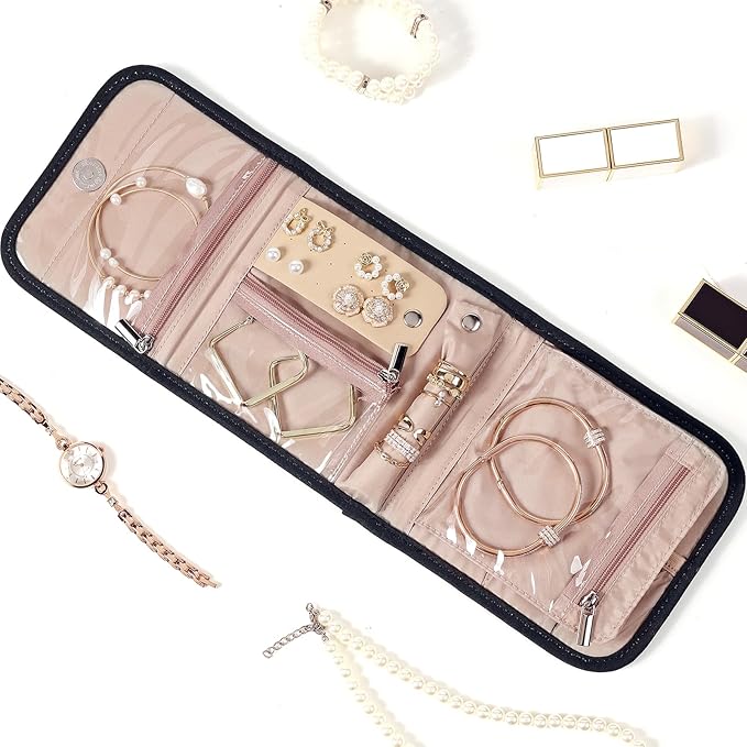 BELALIFE Travel Jewelry Case Organizer, Small Foldable Storage Roll - Image 2