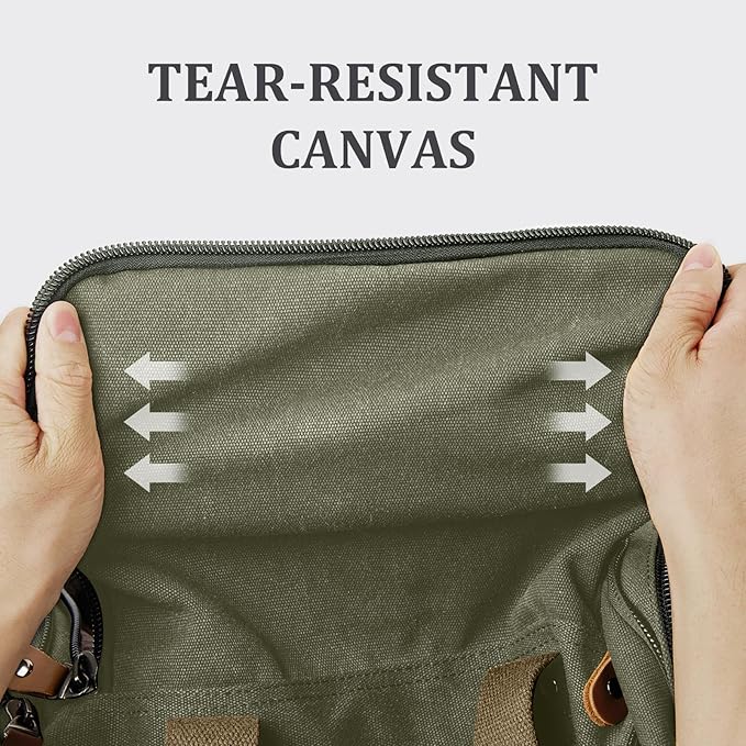 Gonex Canvas Duffle Bag 60L Travel Duffel Overnight Weekend Bag - Image 2