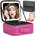Makeup Travel Train Case with Mirror LED Light 3 Adjustable Brightness Large by Extrei+Gent