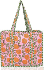 Cotton Quilted Tote Bag for Women – Large Beach & Travel Tote by ThirdEyeExport