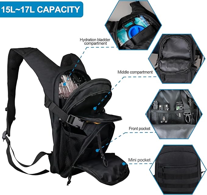 Tactical Hydration Backpack 2L Water Bladder - Image 3