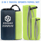 HOEAAS 2 Pack Microfiber Camping Towels, Quick Dry Towel, Super Absorbent Ultra - Image 2