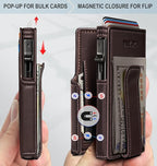 Men Wallet, with Money Clip Coins Pocket ID Window, Slim Front Pocket RFID - Image 3