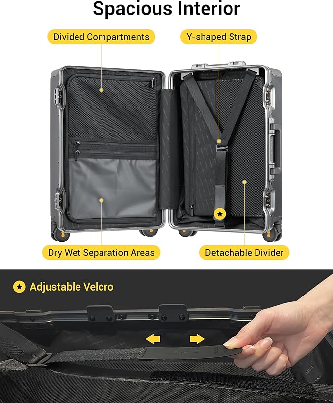 LEVEL8 Zipperless Carry On Luggage Airline Approved - Image 6