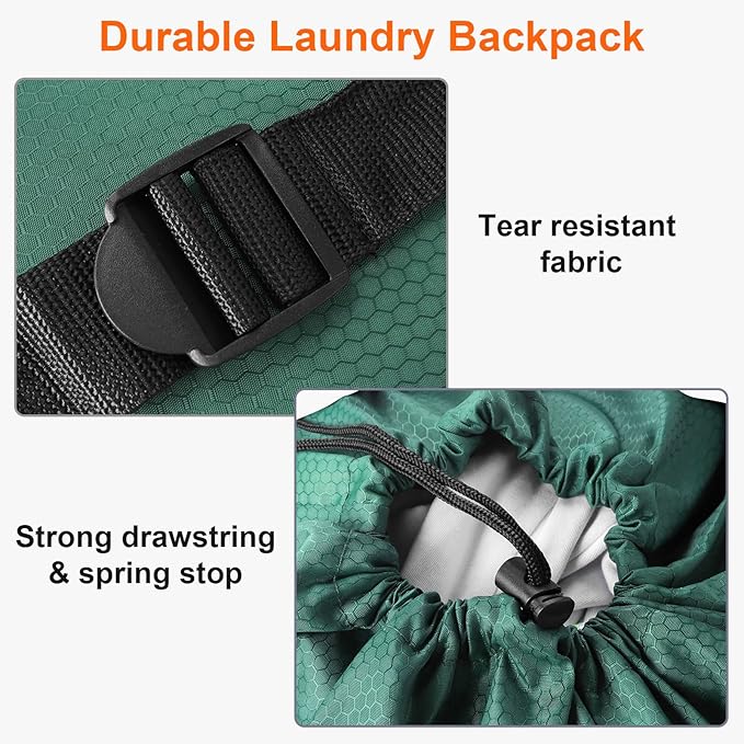 Femuar Laundry Bag Backpack Durable Laundry Bag - Image 4