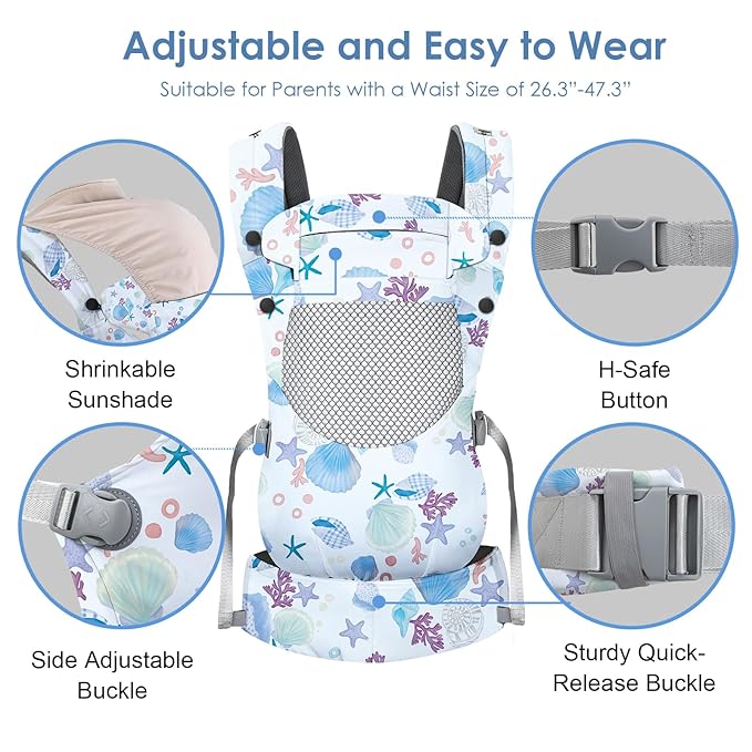 Newborn Baby Front Carrier Backpack, Toddler Baby Body Carrier, 7-66 Lbs - Image 4
