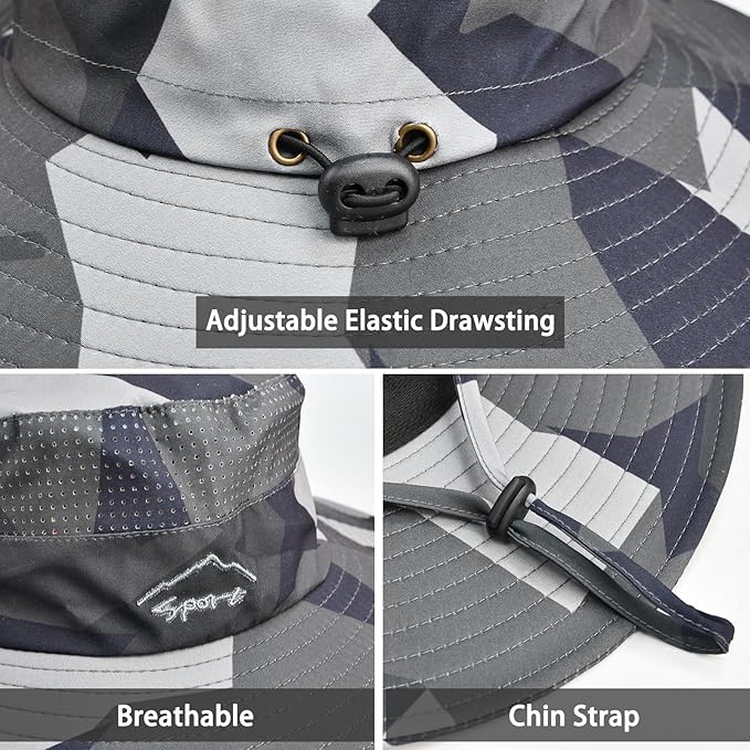Sun Hats for Men Women Fishing Hat UPF 50+ Breathable Wide Brim Summer UV - Image 2