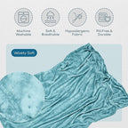 Resty 65"x40" Traveling Airplane Blanket, Baby Blue – Lightweight, Velvety Soft - Image 3