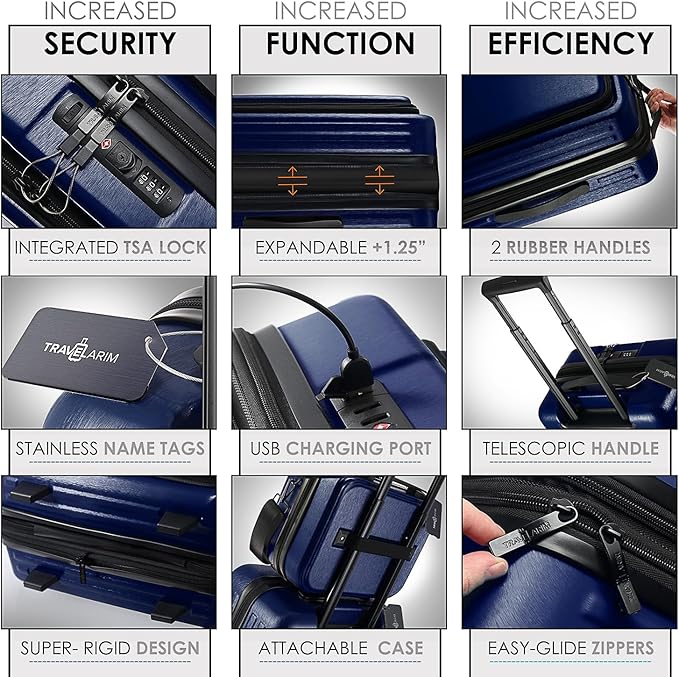 Hard Shell Luggage Sets with Spinner Wheels 4 Piece, Expandable Large Suitcases - Image 3
