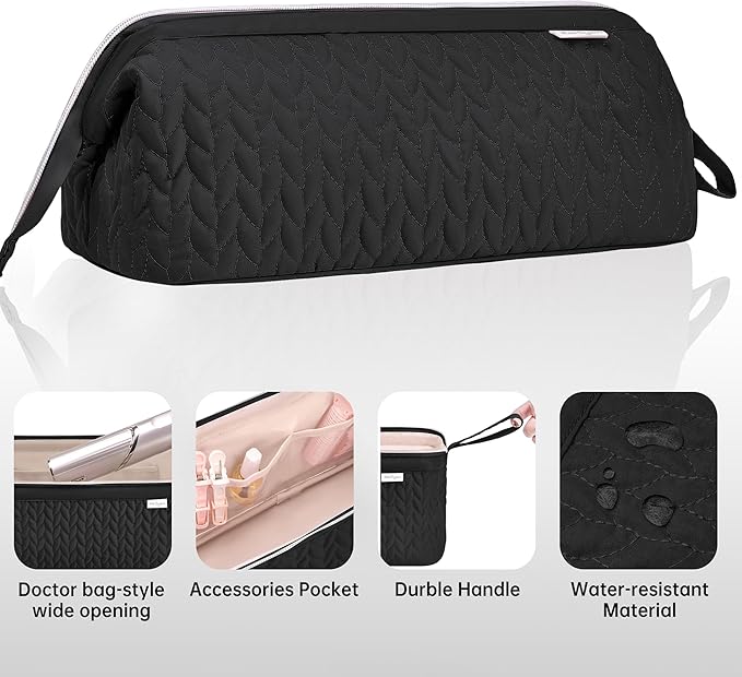 Shark Flex Style Case for Dyson Airwrap Hair Dryer Brush Revlon Hair Tools Travel Bag Carrying Case Flat Curling Iron Organizer (Black)