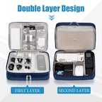 SELLYFELLY Electronics Travel Organizer, Double Layer Cable Organizer Bag - Image 3