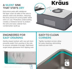 KRAUS Dex 21-inch Undermount 16 Gauge Stainless Steel Single Bowl Kitchen Sink - Image 6