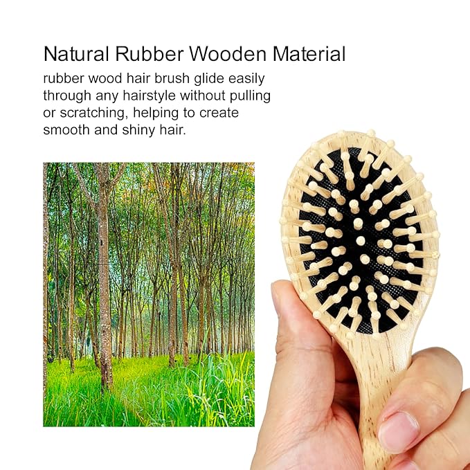 RAIN’S SECRET Mini Hair Brushes for Women Men Kid,Pocket Size hair brush, Wet/Dry Hair Smoothing Massaging Detangling,Scalp Massage, Pocket Detangler for Outing or Travelling
