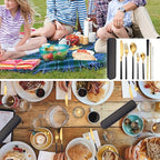 AARAINBOW 6 Pieces Stainless Steel Flatware Set Portable Reusable Cutlery Set - Image 4