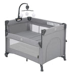 2-in-1 Baby Playard, Pack and Play Bassinet, Easy Folding Portable Crib by QUTANIX