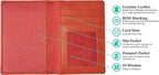 Personalized Monogrammed Orange Leather RFID Passport Wallet - Image 2