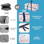 VENO 8 Pack Moving Bags Plastic Storage Totes Clothes Organization Large W - Image 5
