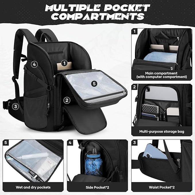 Maelstrom Tactical Backpack for Men, 40L Military Backpack, Water Resistant - Image 5