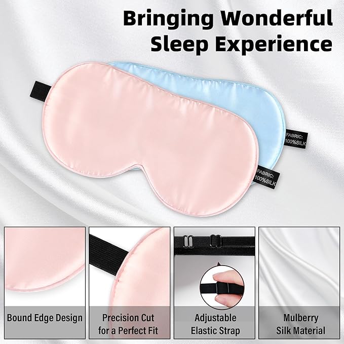 Silk Sleep Eye Mask for Kids, 100% Real Natural Pure Silk Sleeping Masks - Image 3