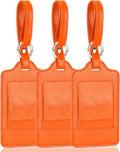 Teskyer Luggage Tags, 3 Pack Premium PU Leather Luggage Tags by TESKYER