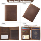 Jack&Chris Leather Passport Holder RFID Blocking Passport Travel Wallet Cover - Image 4