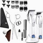 Fagaci Professional Hair Clippers, Hair Scissors & Hair Trimmer Set with Extreme Precise Cut, Cordless Hair Clippers for Men Professional, Barber Clippers 440C, Hair Trimmers for Men, Hair Shears