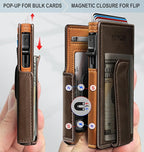 Airtag Wallet for Men, with Money Clip 10 Cards Metal Case Smart Slim Pop Up - Image 3