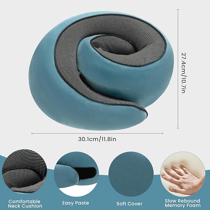 Neck Pillow, Travel Pillow uses Memory Foam to Support Neck Comfort, Ideal - Image 2