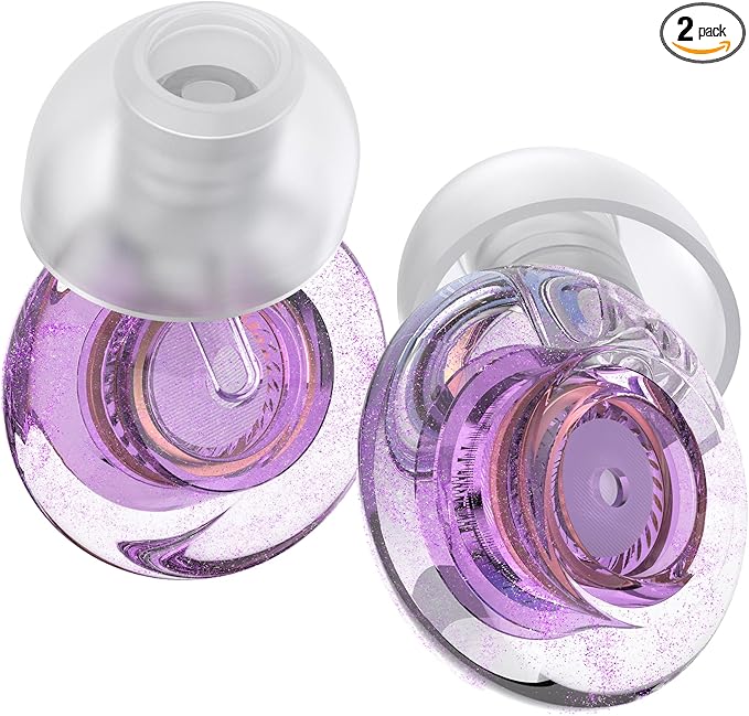 Ear Plugs for Concerts, 2 Pack High Fidelity Ear Plugs, Reusable Silicone by Yawsoy