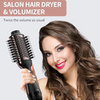 Hair Dryer Brush Blow Dryer Brush in One, Upgraded 4 in 1 Hair Dryer and Styler Volumizer with Negative Ion Anti-frizz Ceramic Titanium Barrel Hot Air Hair Straightener Brush