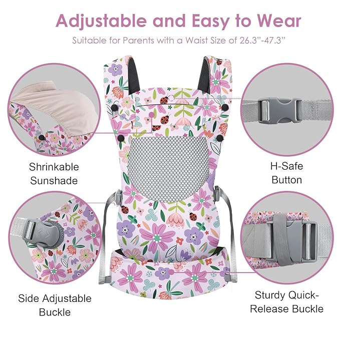 Newborn Baby Front Carrier Backpack, Toddler Baby Body Carrier, 7-66 Lbs - Image 4