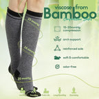 Mens Compression Socks for Men Women, 15-20 mmHg Bamboo Viscose Knee High Soft - Image 5