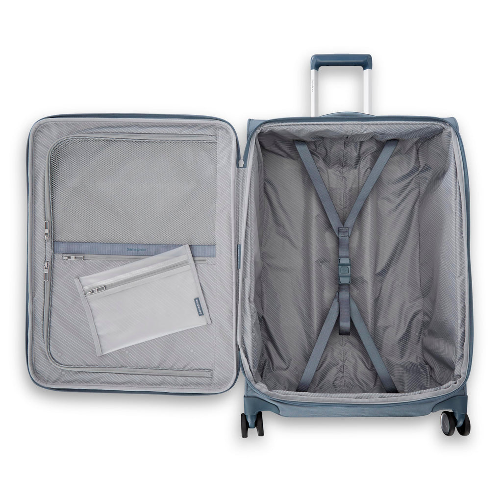 UpLIFT Lightweight Large Checked Softside Luggage with Spinner Wheels (Large Checked / Elemental Blue)