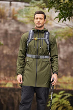 COOFANDY Men's Long Raincoat Ligtweight Rain Jacket Waterproof Outdoor Jackets - Image 2
