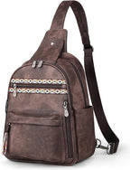 FADEON Large Sling Bag for Women, Leather Crossbody Purse Designer Anti Theft - Image 8