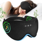 Sleep Mask Headphones with Bluetooth, 3D Blackout Bamboo Cotton Eye Mask by RestEasyLiveCalm