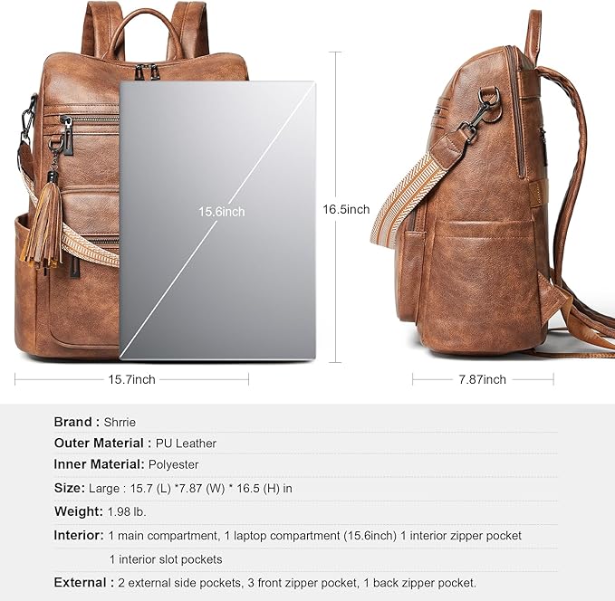 Shrrie 15.6 inch Laptop Backpack - Image 5