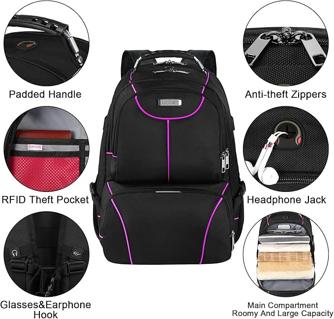 VECKUSON Laptop Backpack, 15.6 Inches - Image 2