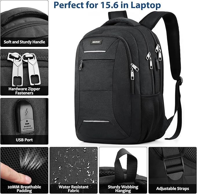 Backpack for Men and Women, School Backpack for Teens, Water Resistant Travel - Image 3