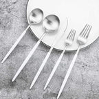 Gugrida 5-Piece Matte Silver Stainless Steel Satin Finish Flatware Set - Image 7