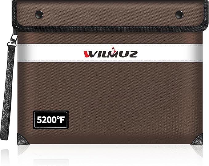 Fireproof Document Bag, 5200℉ Insulated Fire Proof Money Bag by Wilmuz