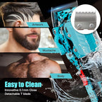 Hair Clippers for Men, Cordless Barber kit for Hair Cutting & Grooming, Hair Clippers Set for Barber Haircut with LED Display（Blue）