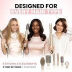 ELLA BELLA® 6 in 1 Professional Hot Air Styler • Powerful Hair Dryer & Straightener Set • Styling Without Heat Damage • Fast Drying Curling Volumizing Straightening • Includes Protective Travel Case