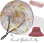 vidsel Womens Sun Hats Wide Brim Reversible Bucket Cotton Hat Packable Summer - Image 2