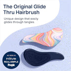 Crave Naturals Glide Thru Hair Brush - Detangler Brush for Curly, Straight, Wet or Dry Hair - Gentle Detangling Brushes for Adults, Kids, Toddlers - Hair Accessories for Women - 7.5x3" Soft Hazy Swirl
