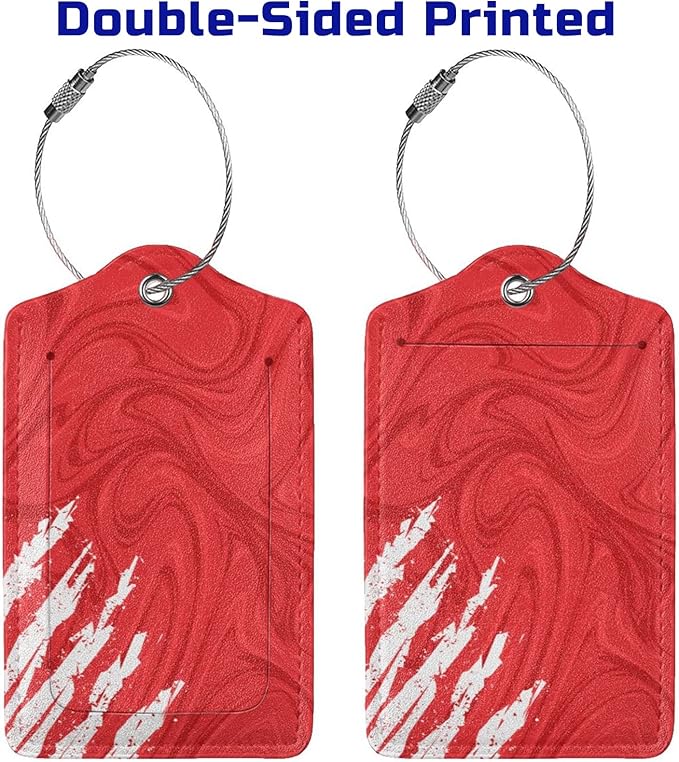 2-Pack Artistic Red Luggage Tags - Image 4