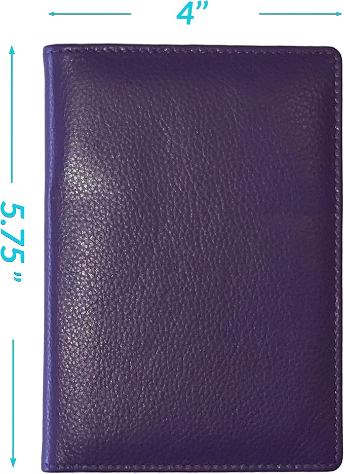 Personalized Monogrammed Dark Purple Leather RFID Passport Wallet - Image 4