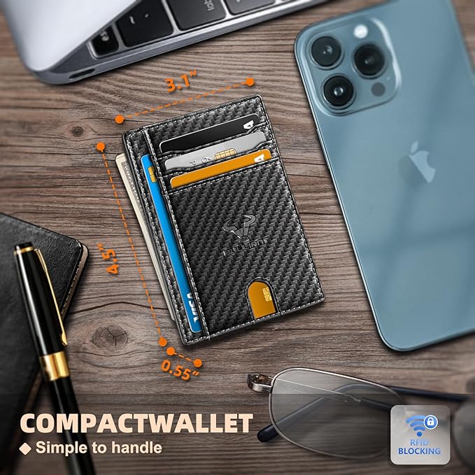 BULLIANT Slim Wallet, Skinny Minimal Thin Front Pocket Wallet Card Holder - Image 5